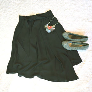 Kobi Halperin Black Asymmetrical Silk Skirt Size 6